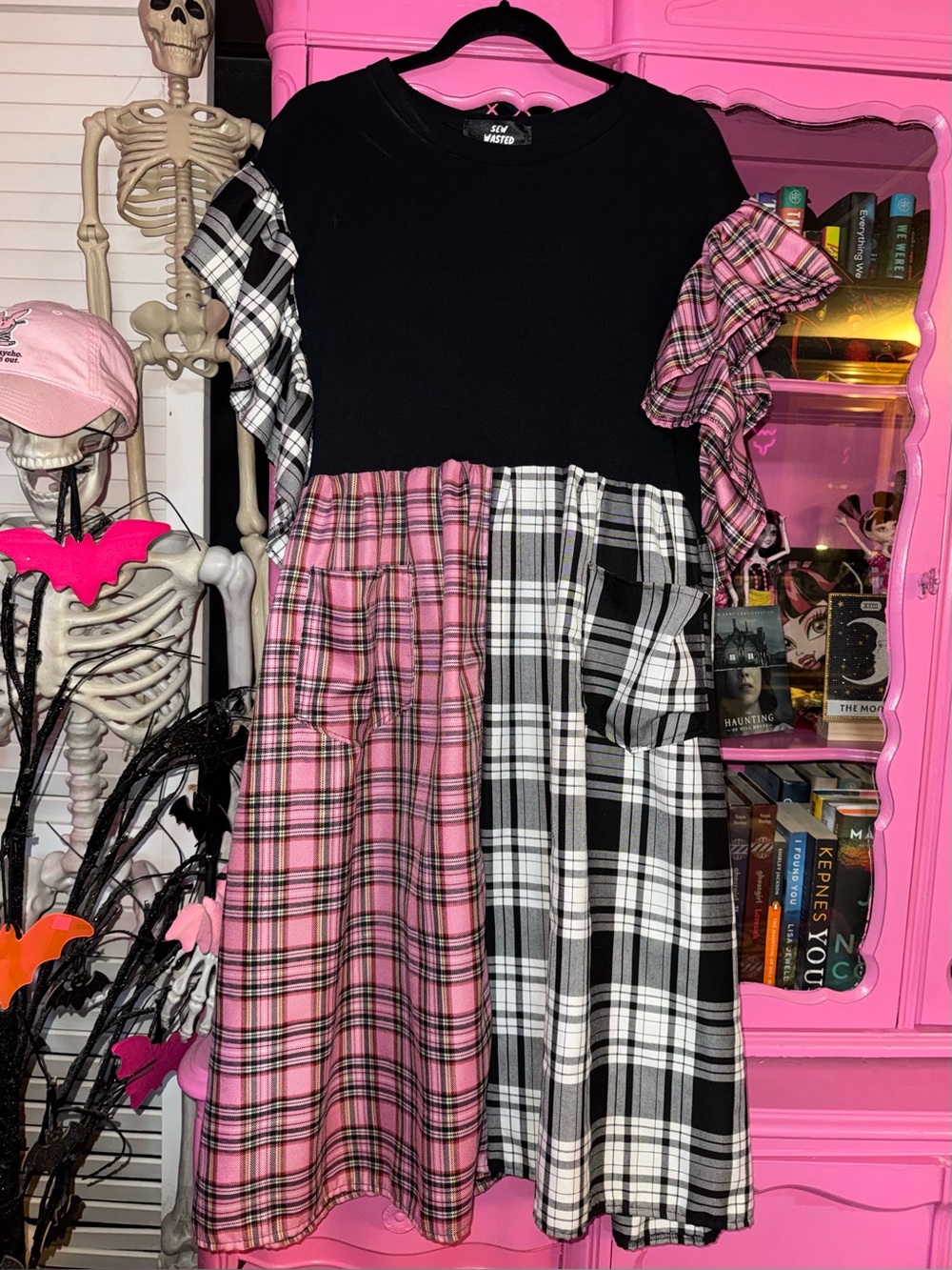 sew wasted custom patchwork plaid smock dress